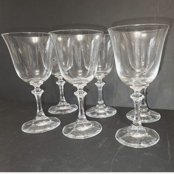 Royal Bavarian Crystal hand Cut Stems Water Wine Goblets with Box 6ct. 1980's - Picture 1 of 11